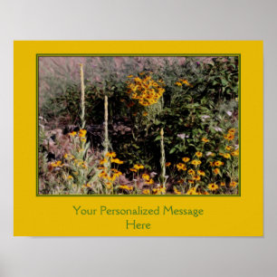 Pôster Pintura de flores selvagens personalizada