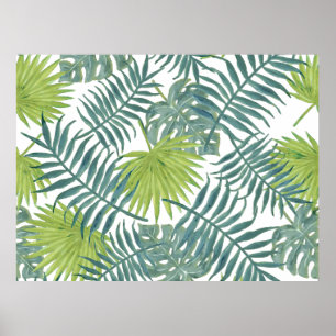 Poster Pintura de Folhas de Palmeira Havaiana