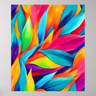 Poster Pintura de folhas tropicais