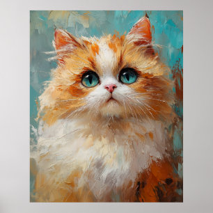 Poster Pintura de Gatinho Persa de Pelagem Sedosa