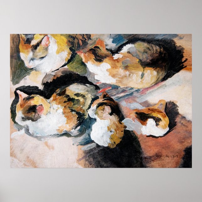 Poster Pintura de gatos (Frente)