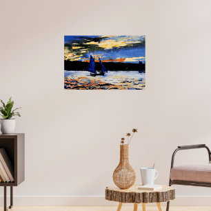 Poster Pintura de Gloucester Sunset em Winslow Homer
