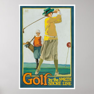 Poster Pintura de Golfe Presente de Cartaz Arte de Golfe