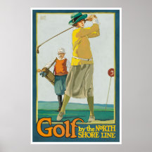 Pintura de Golfe Presente de Golfer Arte de Cartaz