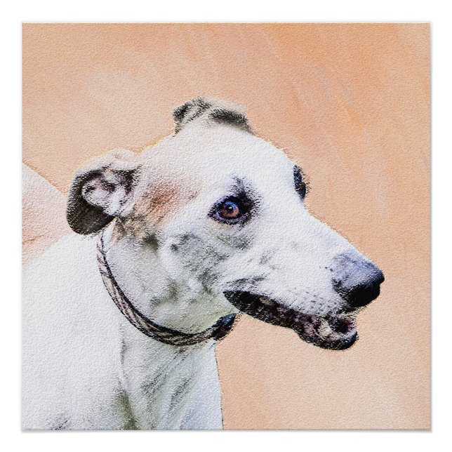 Pôster Pintura de Greyhound - Arte de Cachorro Original (Frente)
