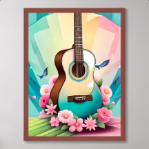 pintura de guitarra - cor-de-rosa rosa, colorida a