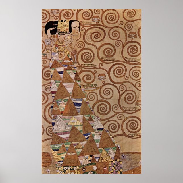 Pôster Pintura de Gustav Klimt: A expectativa (1908) (Frente)