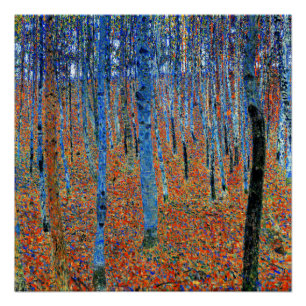 Pôster Pintura de Gustav Klimt, Beech Grove I,