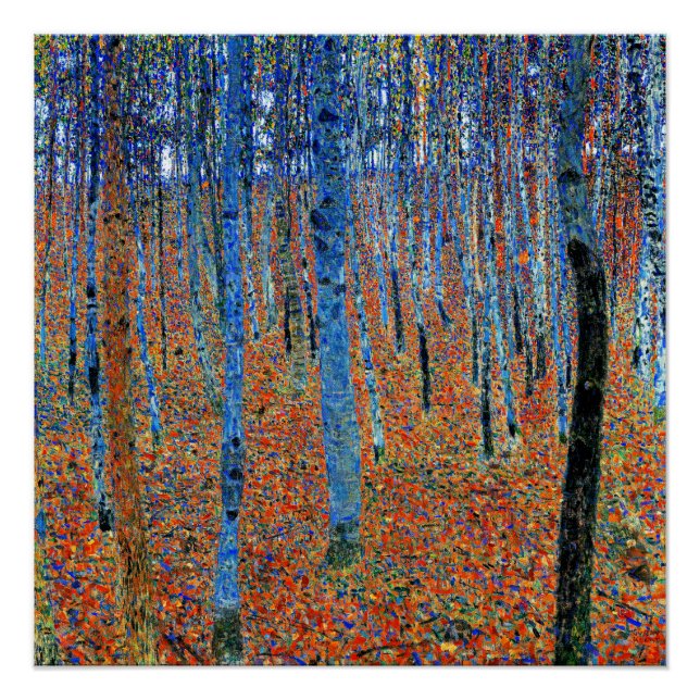 Pôster Pintura de Gustav Klimt, Beech Grove I, (Frente)