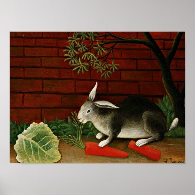 Poster Pintura de Henri Rousseau, Coelho (Frente)