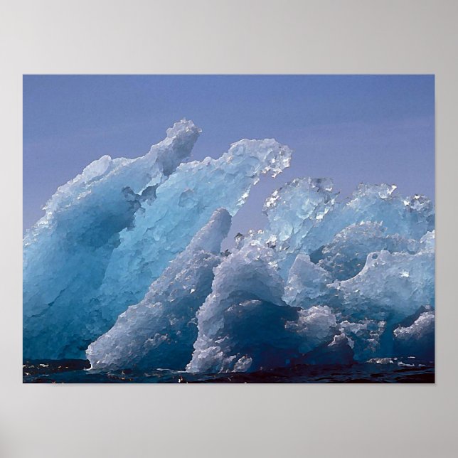 Poster Pintura de Iceberg Alaskano (Frente)