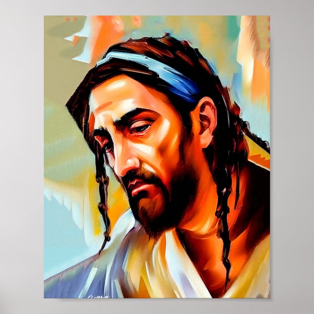 Poster Pintura de Jesus Cristo da Arte Cristã (Frente)