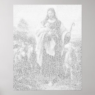 Poster Pintura de Jesus feita do texto do novo testamento