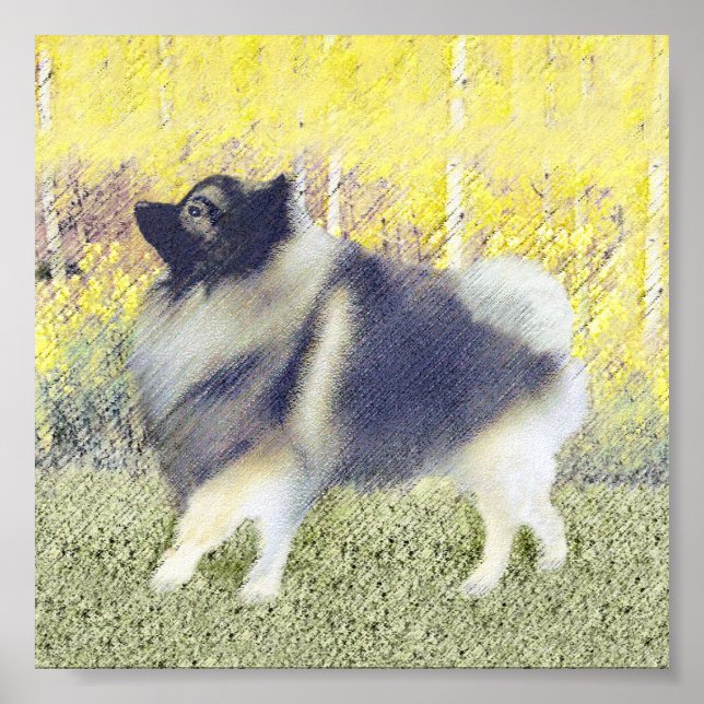 Poster Pintura de Keeshond Aspen - Arte de Cachorro Origi (Frente)