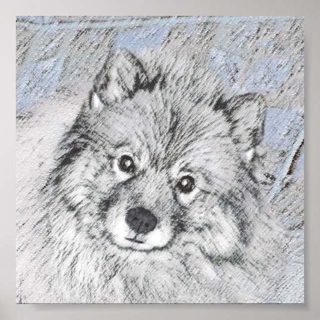 Poster Pintura de Keeshond Beth - Arte de Cachorro Origin (Frente)