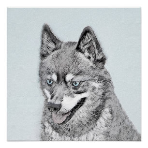 Pôster Pintura de Klee Kai no Alasca - Arte de Cachorro O