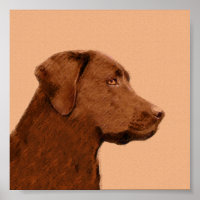 Pintura de Labrador Retriever (Chocolate) - Arte C