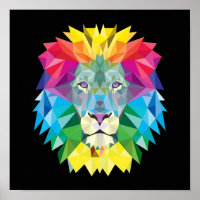 Pintura de leão de Abstrato vibrante
