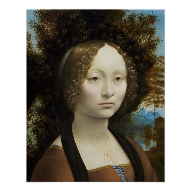 Pôster Pintura De Leonardo Da Vinci Ginevra De'Benci (Frente)