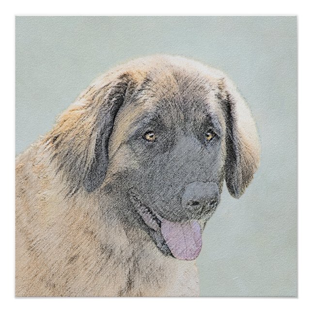 Pôster Pintura de Leonberger - Arte de Cachorro Original  (Frente)