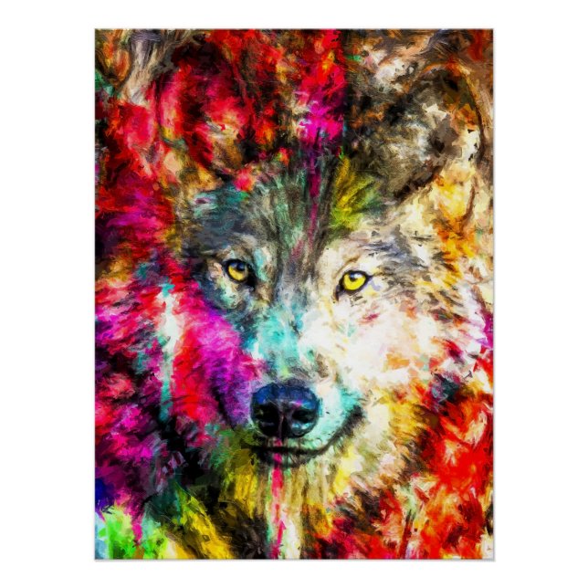 Pôster Pintura de Lobo (Frente)