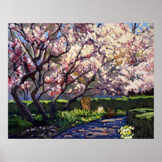 Poster Pintura de Macieiras em Flor (Frente)
