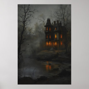 Poster Pintura de Mansão Gótica Vitoriana, Arte de Casa A