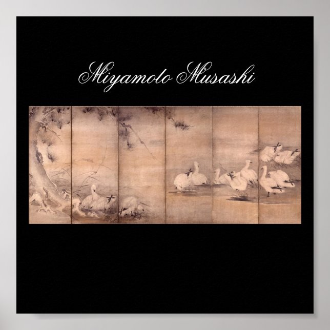 Poster Pintura de Miyamoto Musashi, c. anos 1600 (Frente)