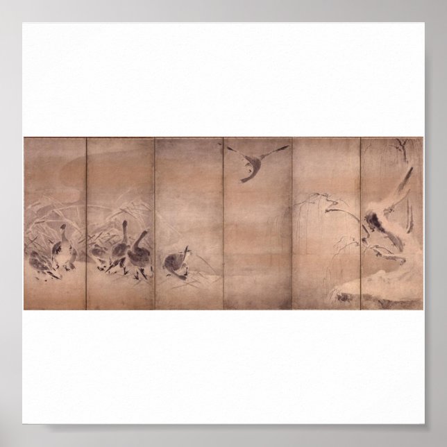 Pôster Pintura de Miyamoto Musashi, c. anos 1600 (Frente)