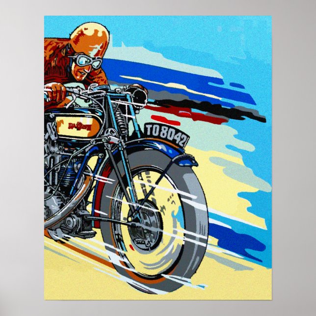 Pôster Pintura de motocicleta retrorreflectora (Frente)