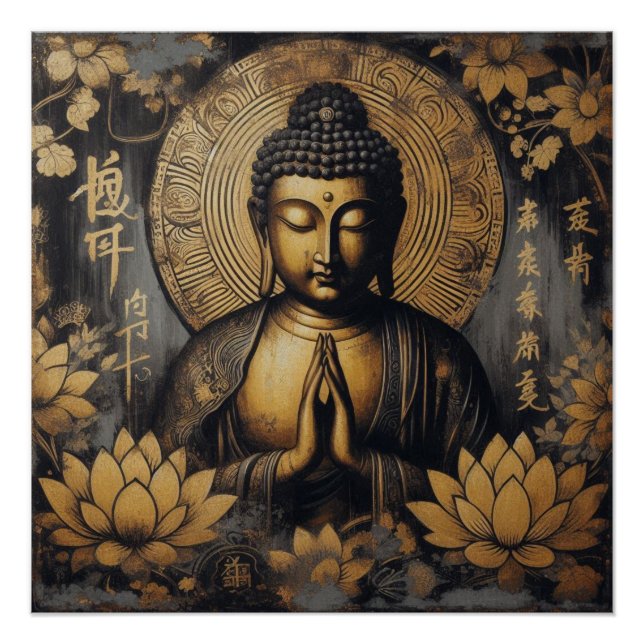 PÔSTER PINTURA DE ÓLEO BUDDHA # (Frente)