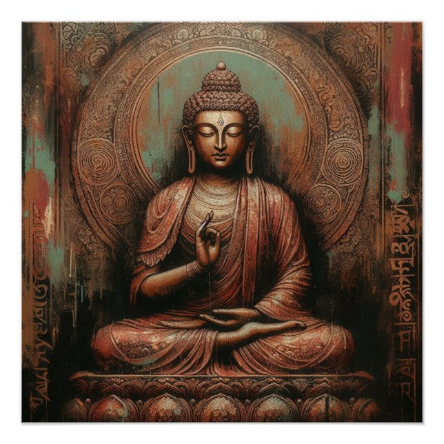 PÔSTER PINTURA DE ÓLEO BUDDHA #1 (Frente)