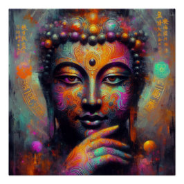PÔSTER PINTURA DE ÓLEO BUDDHA #13