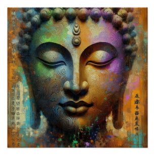 PÔSTER PINTURA DE ÓLEO BUDDHA #17