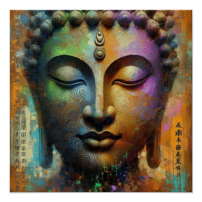 PÔSTER PINTURA DE ÓLEO BUDDHA #17 (Frente)