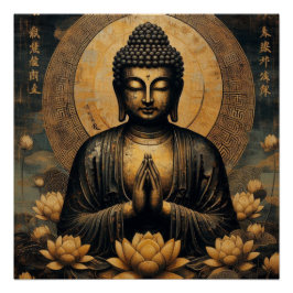 PÔSTER PINTURA DE ÓLEO BUDDHA #22