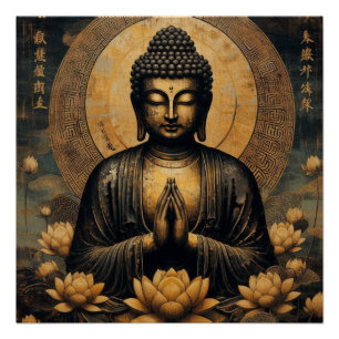 PÔSTER PINTURA DE ÓLEO BUDDHA #22