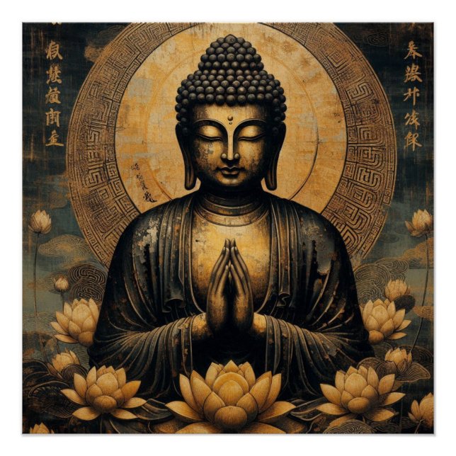 PÔSTER PINTURA DE ÓLEO BUDDHA #22 (Frente)