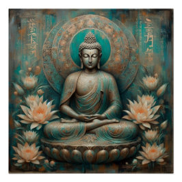 PÔSTER PINTURA DE ÓLEO BUDDHA #3