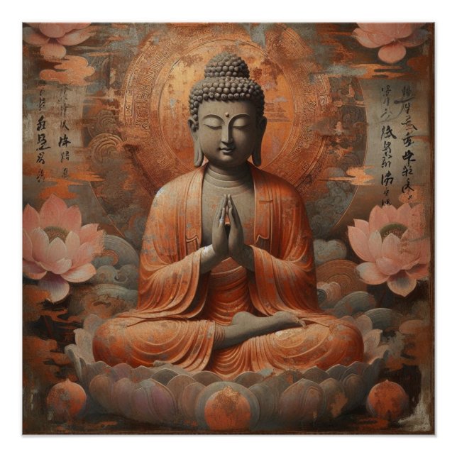 PÔSTER PINTURA DE ÓLEO BUDDHA #30 (Frente)
