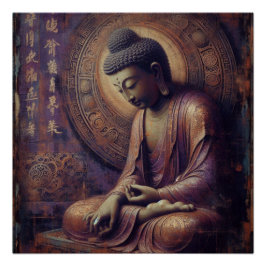 PÔSTER PINTURA DE ÓLEO BUDDHA #32