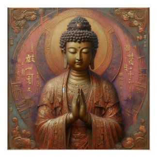PÔSTER PINTURA DE ÓLEO BUDDHA #33