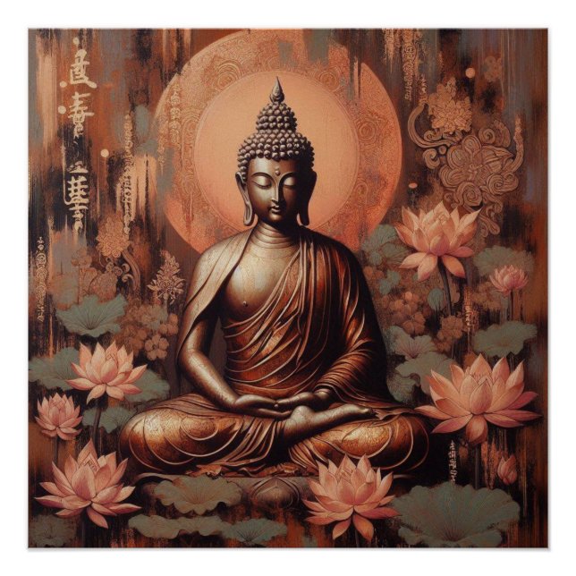 PÔSTER PINTURA DE ÓLEO BUDDHA #35 (Frente)