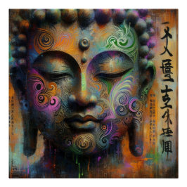 PÔSTER PINTURA DE ÓLEO BUDDHA #37