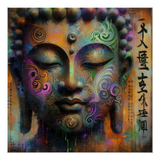 PÔSTER PINTURA DE ÓLEO BUDDHA #37