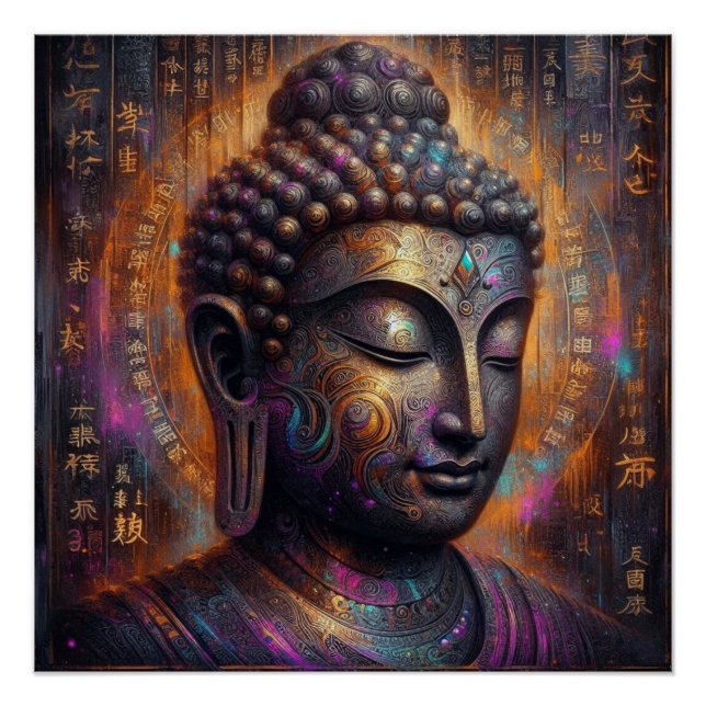PÔSTER PINTURA DE ÓLEO BUDDHA #39 (Frente)