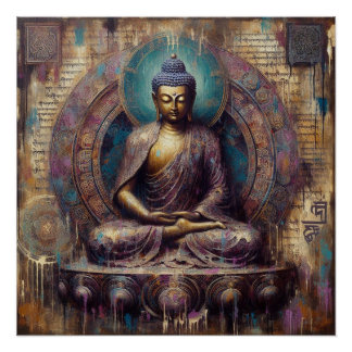 PÔSTER PINTURA DE ÓLEO BUDDHA #4