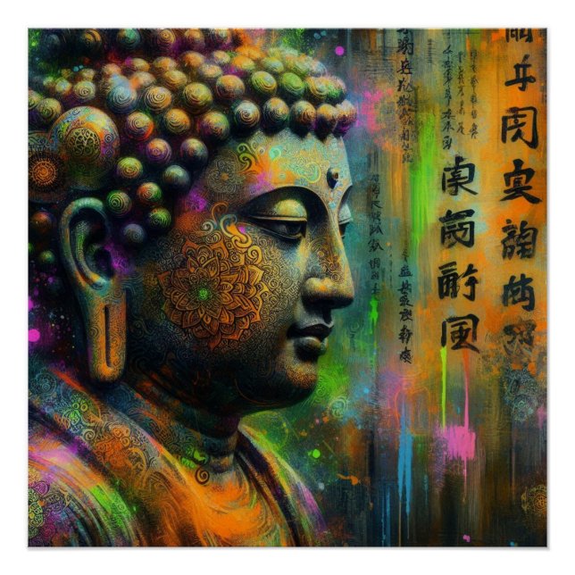 PÔSTER PINTURA DE ÓLEO BUDDHA #40 (Frente)