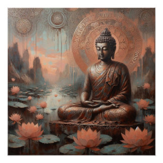 PÔSTER PINTURA DE ÓLEO BUDDHA #5
