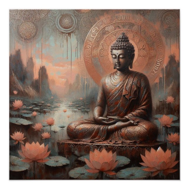 PÔSTER PINTURA DE ÓLEO BUDDHA #5 (Frente)